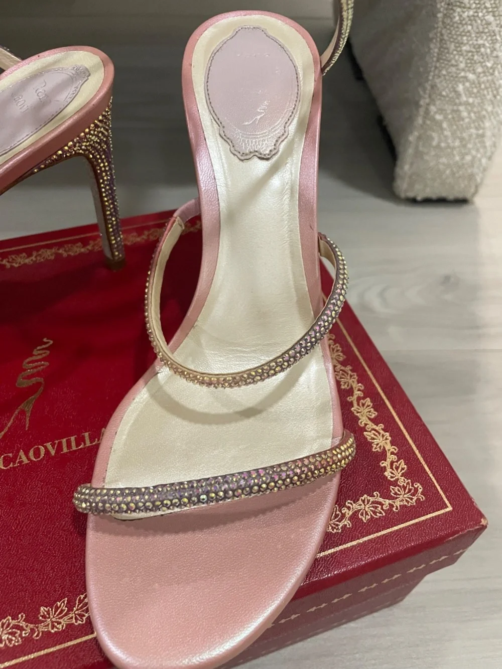 Rene Caovilla Pink Crystal Sandal